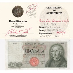 5000 LIRE COLOMBO I TIPO 3 SETTEMBRE 1964  BB/SPL